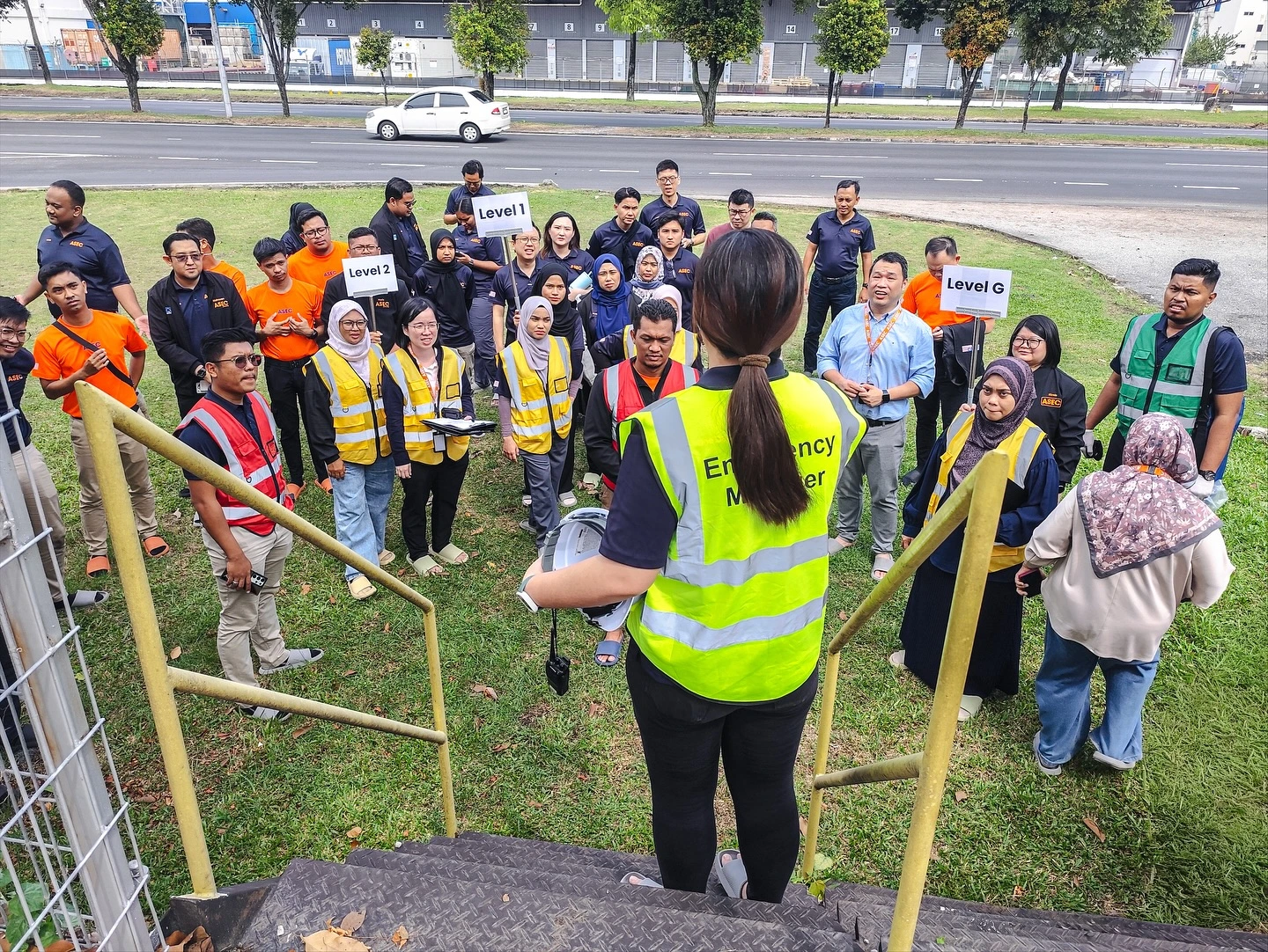 ASECians practising first aid response during annual emergency drill 2025