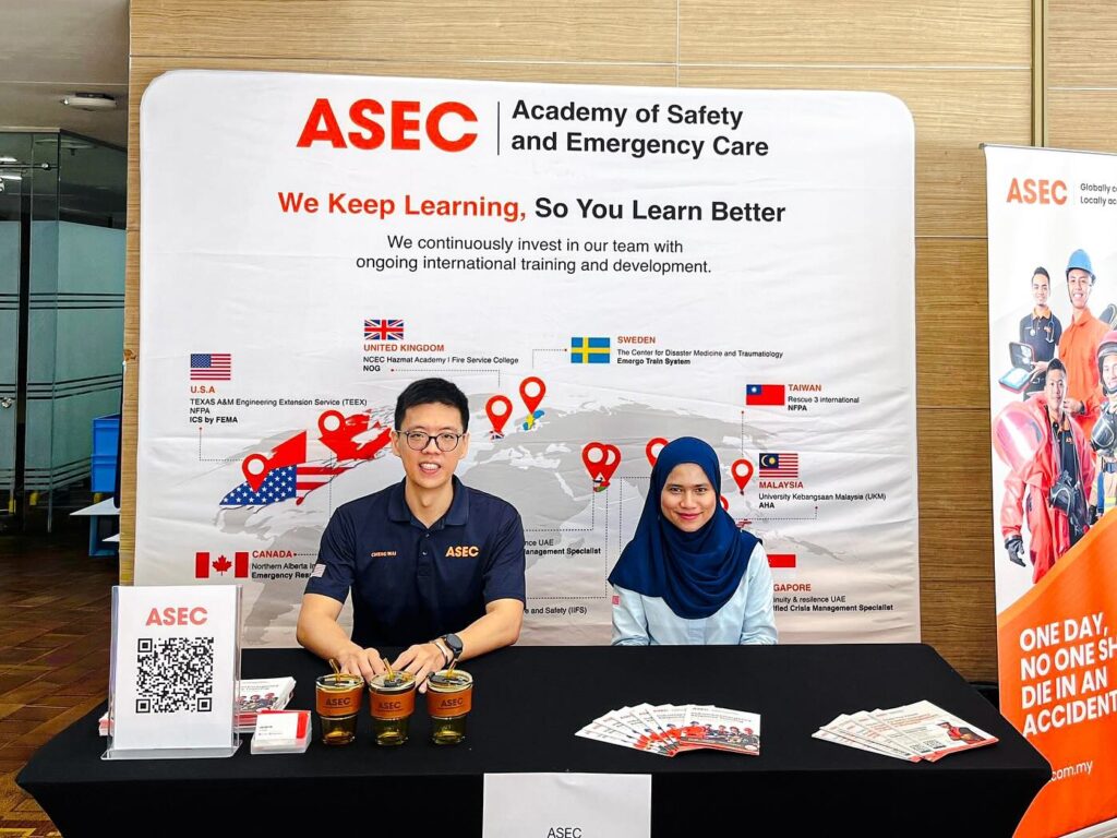 ASEC representatives at SunMed HR Professional Day 2025 sharing safety and readiness insights.