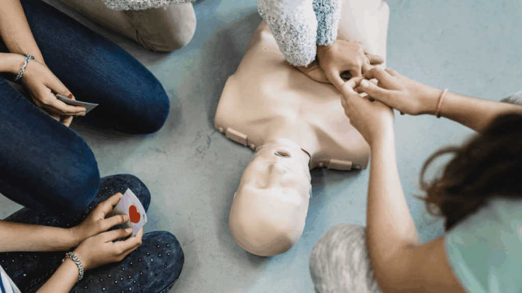 a group receiving first aid training