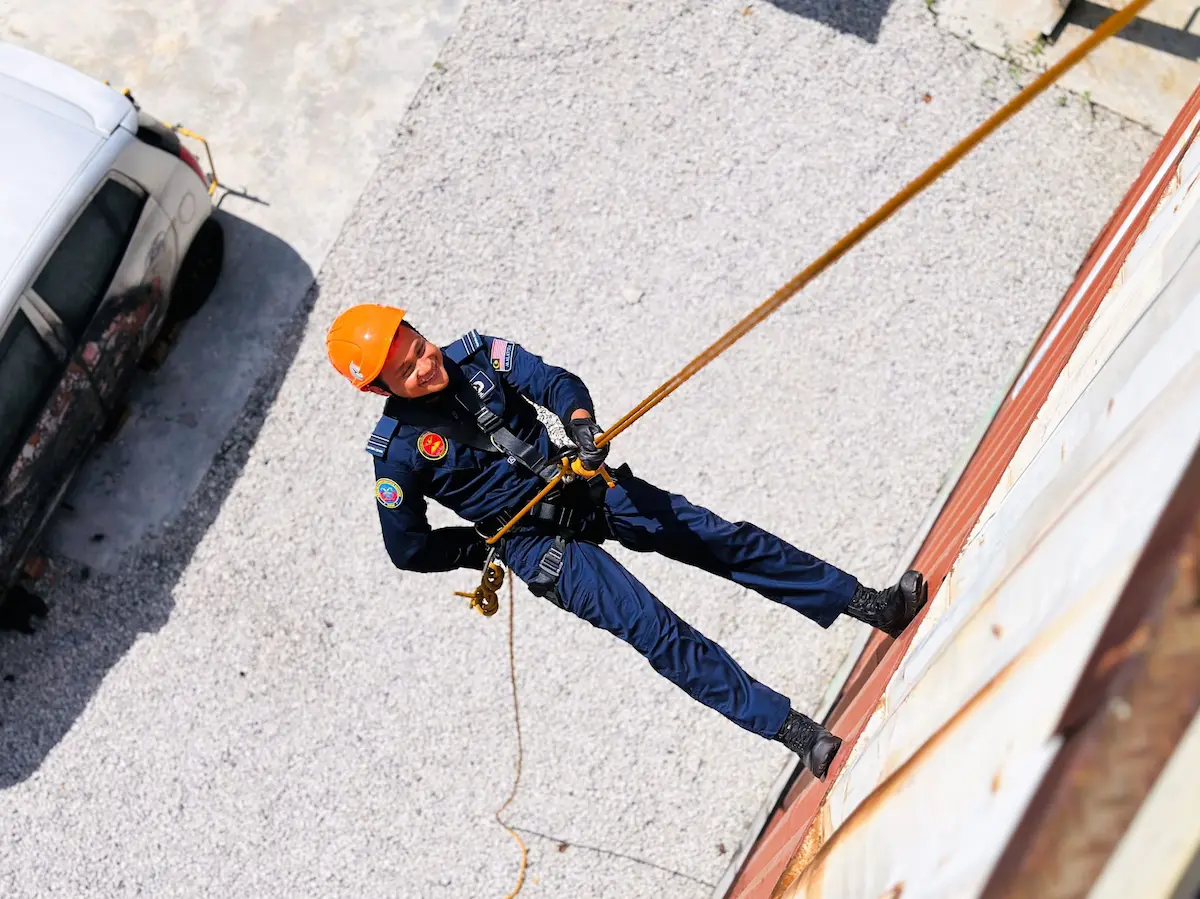 Royal Malaysia Air Force personnel during NFPA 1006 Confined Space Rescue Operations training at ASEC