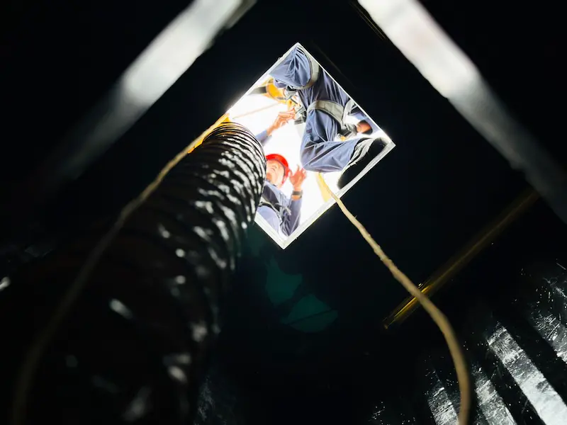 Royal Malaysia Air Force personnel practising confined space rescue operations at ASEC